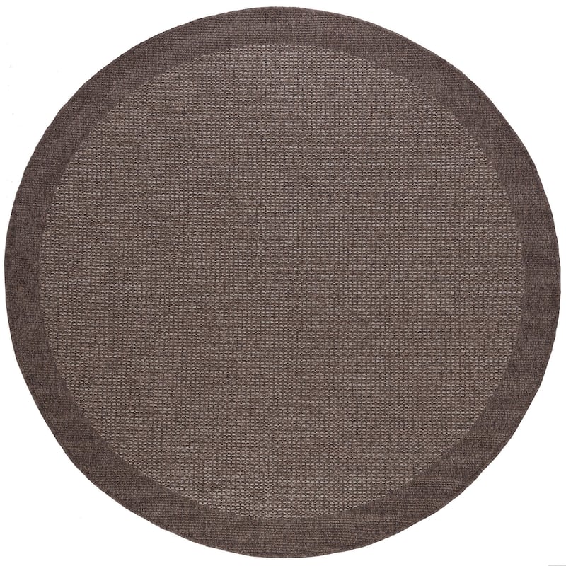 Seros Modern & Contemporary Nautical Indoor/Outdoor Area Rug - 5'1'' Round - Brown/Beige