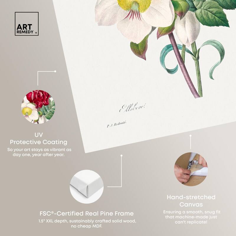 Winter Rose and Carnation Canvas by Art Remedy, Gallery Wrapped