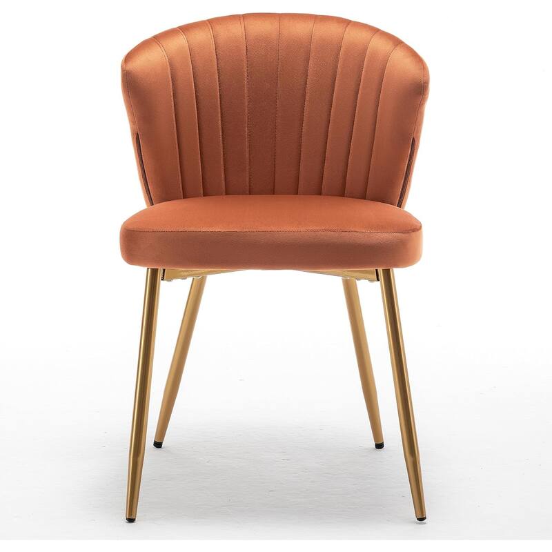 Modern Velvet Accent Chair with Channel-Tufted Design Comfortable and Trendy Armless Seat