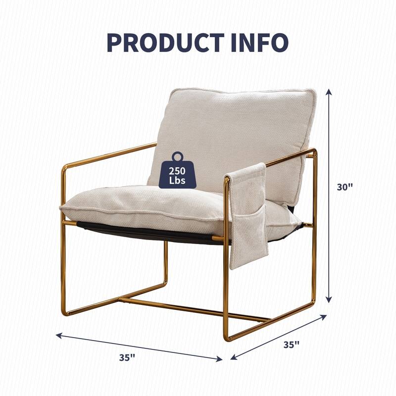 Mixoy Set of 2 Modern Metal Frame Sling Accent Chair