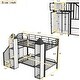 preview thumbnail 4 of 24, Castle-Shaped Metal Twin Bunk Bed with Wardrobe and Storage, Black+White