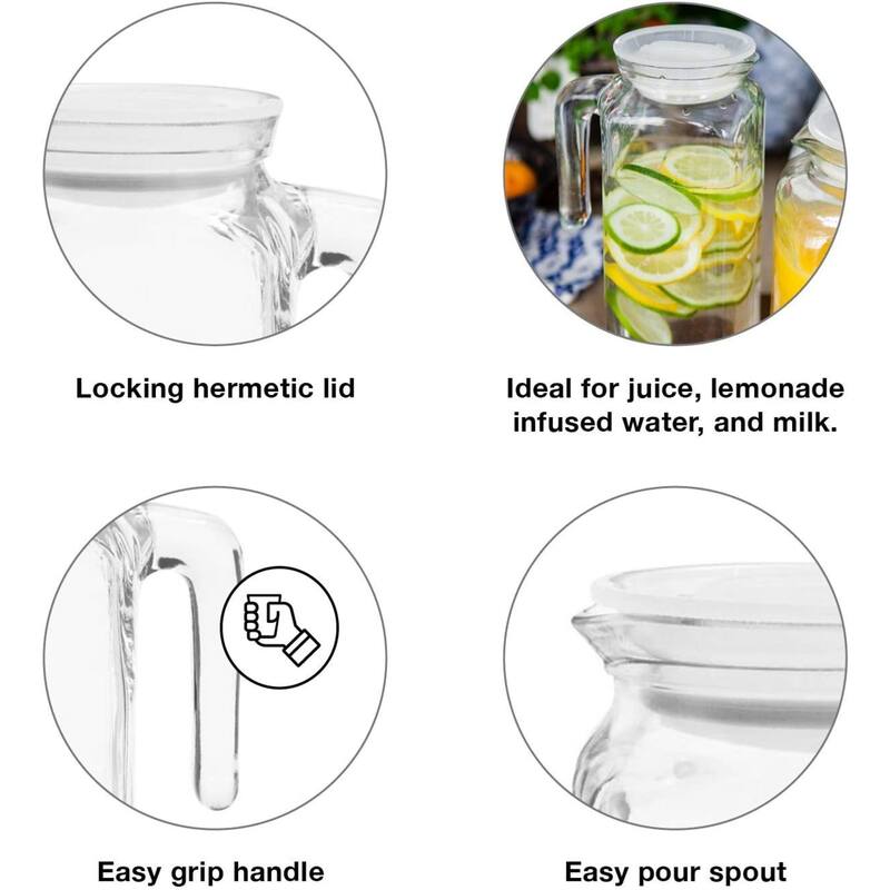 Bormioli Rocco Set of 2 Frigoverre Classic Jugs with Lid