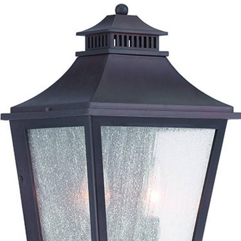 Antique Brass Glass Flush Mount Wall Light with Steel Accents 2-Light - 7” x 9” x 14.5” (D x W x H)