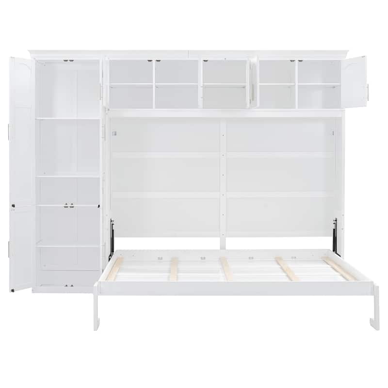 Queen Murphy Bed with Cabinet Storage and Flexible Configuration - Ideal for Small Spaces