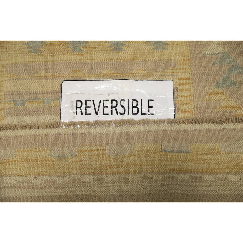 Hand Woven Oriental 100% Wool Carpet Southwestern Tribal Yellow & Gold Kilim Area Rug - 5' 1'' X 3' 1''