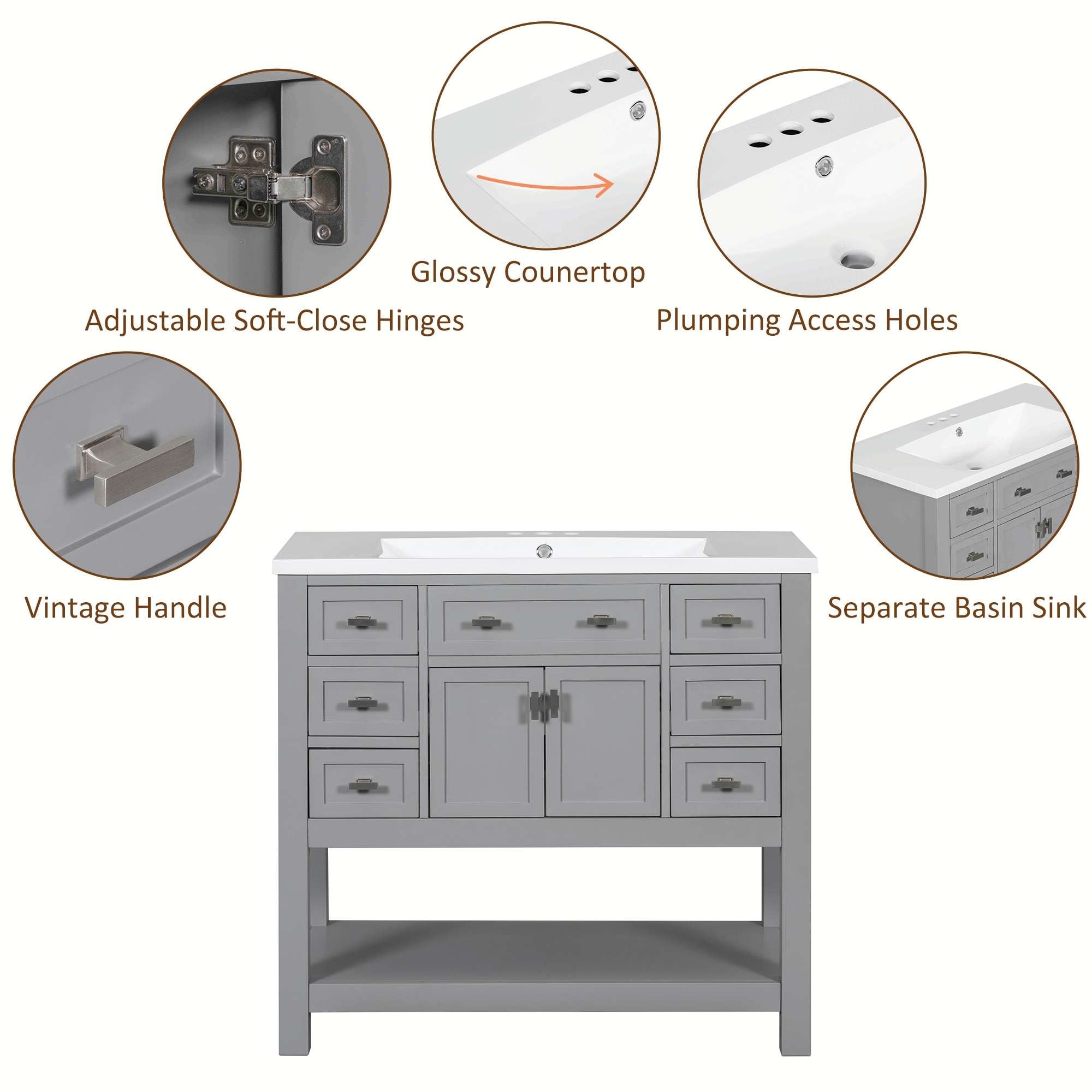 36 Bathroom Vanity with Open X Shelves - Bed Bath & Beyond - 34477324