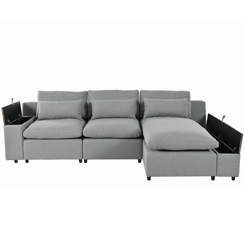Modular Sectional Sofa with Removable Back Cushions