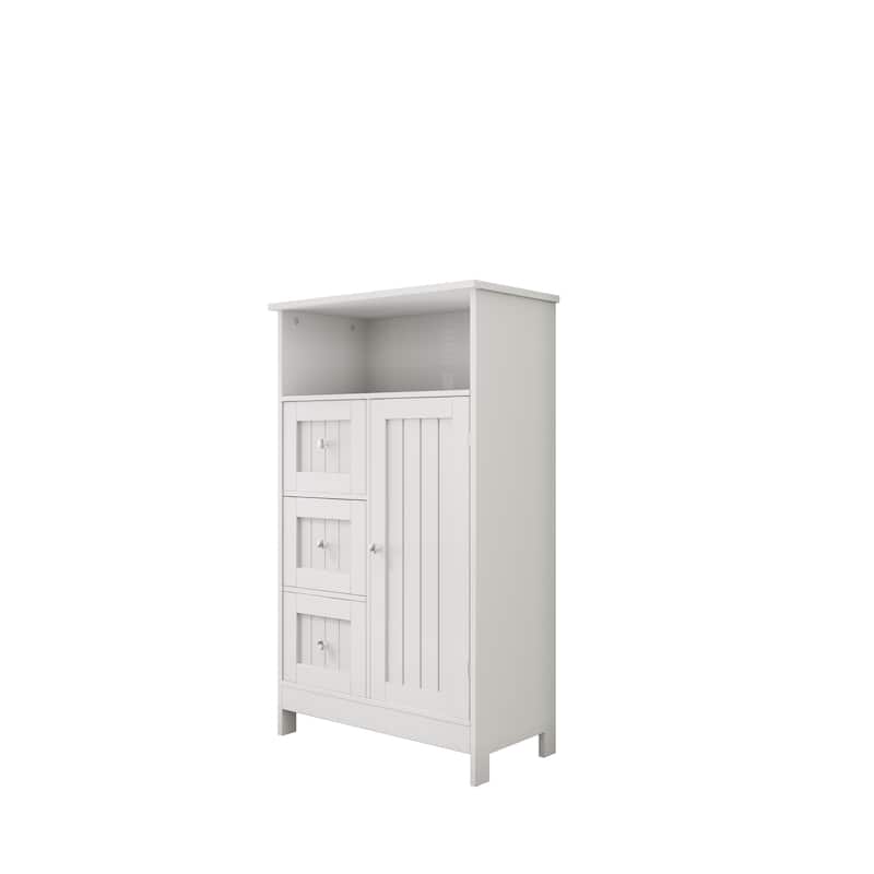 Bathroom storage cabinet with drawers and door