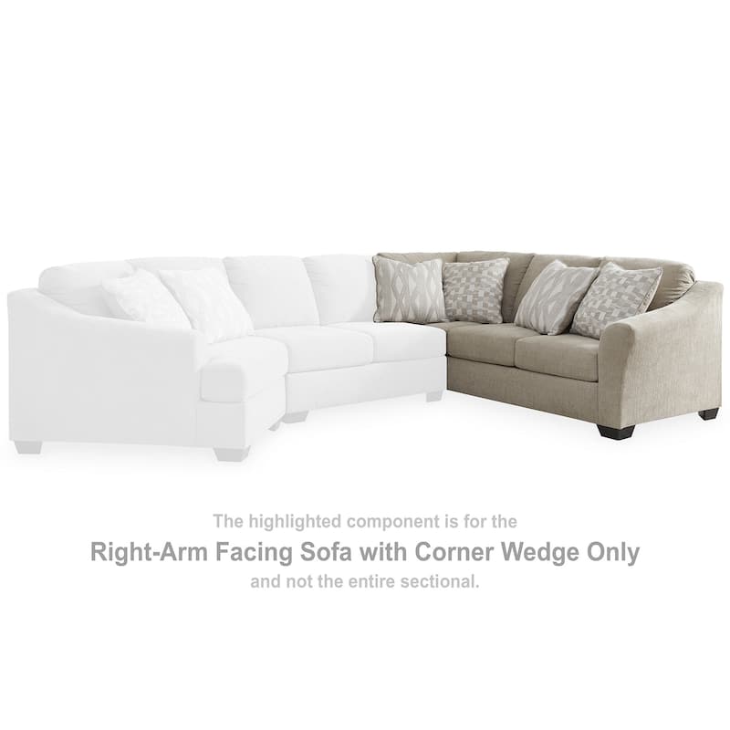 Signature Design by Ashley Brogan Bay Beige 3-Piece Sectional with Cuddler