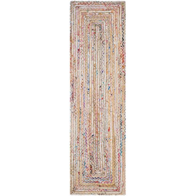 SAFAVIEH Handmade Cape Cod Marget Boho Coastal Jute Rug - 2'3" x 10' Runner - Beige/Multi
