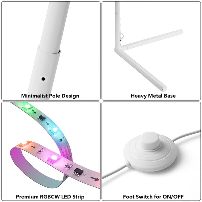 56'' White RGBCW LED Novelty Floor Lamp
