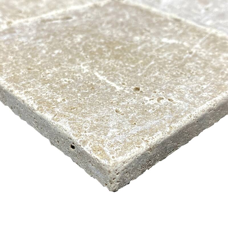 Tuscany Brown Travertine 4" x 4" Tumbled Tile