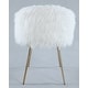 preview thumbnail 4 of 4, Roundhill Furniture Ravni Faux Fur Accent Armchair with Gold Legs