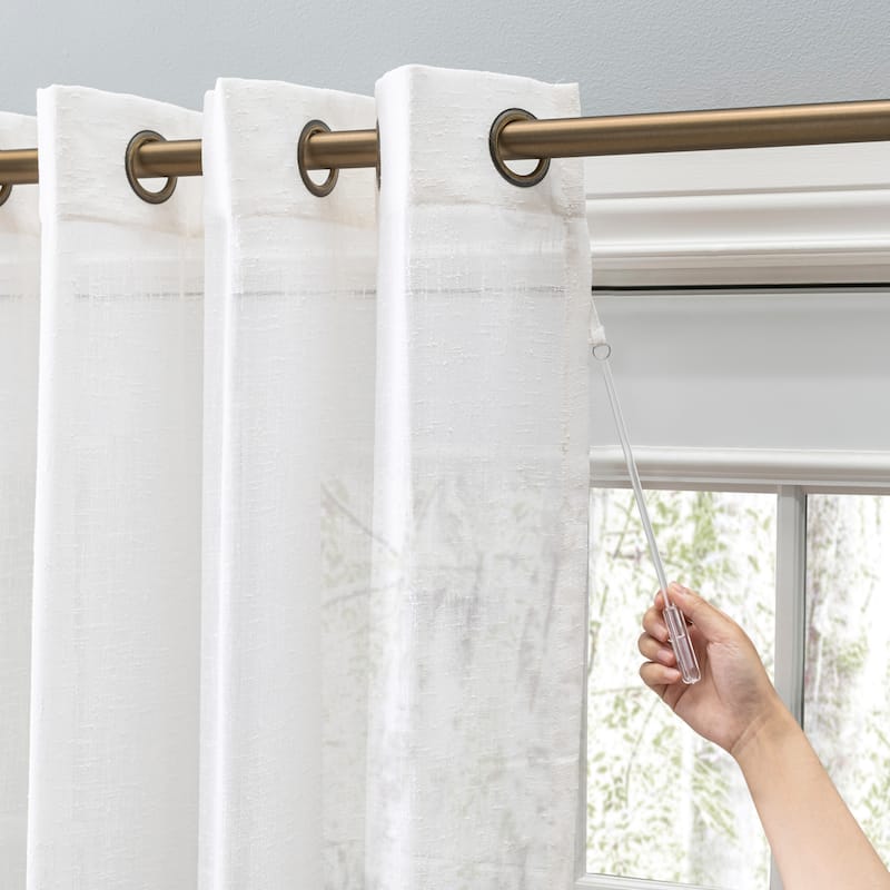 Shannon Premium Slubbed Linen Grommet Curtain Double Wide Patio Panel