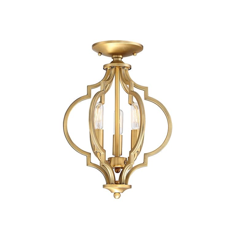 Meridian M60055 3 Light 11" Wide Semi-Flush Ceiling Fixture