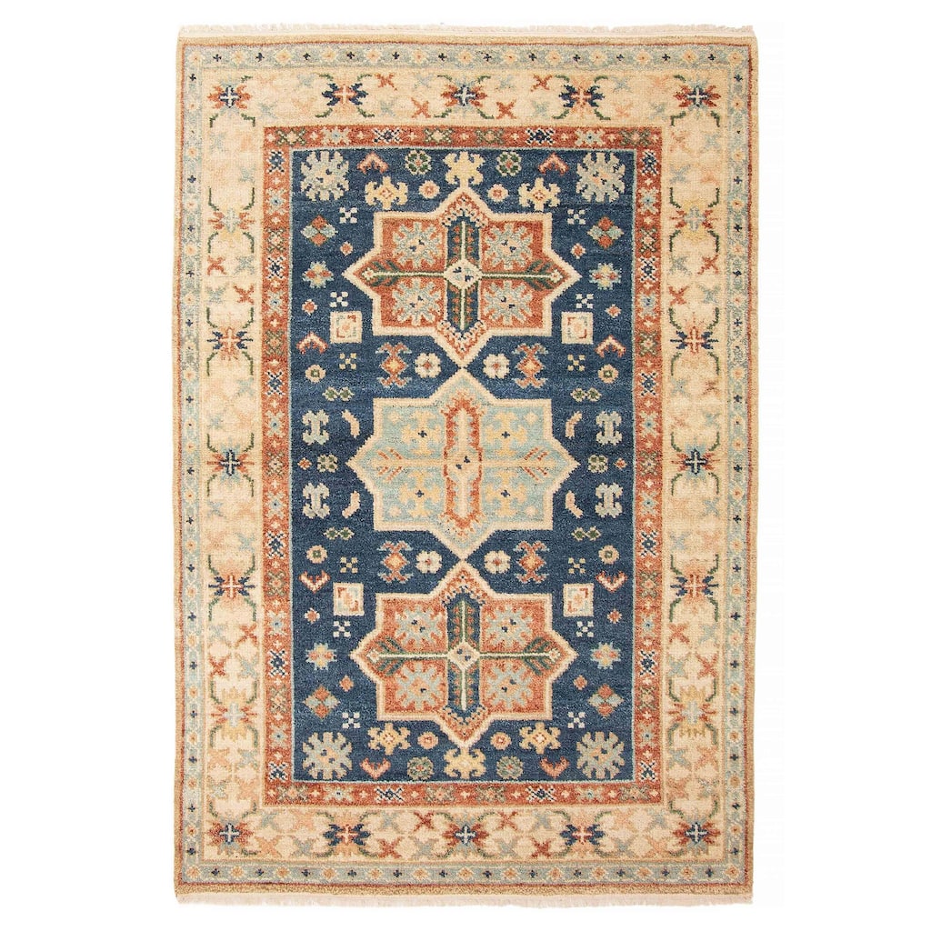 ECARPETGALLERY Hand-knotted Jules Serapi Dark Blue Wool Rug - 5'5 x 7'10