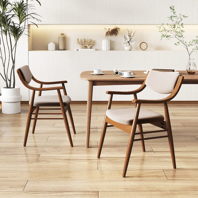 Gymax Set Of 4 PU Leather/Velvet Dining Chair w/ Padded Seat & Back
