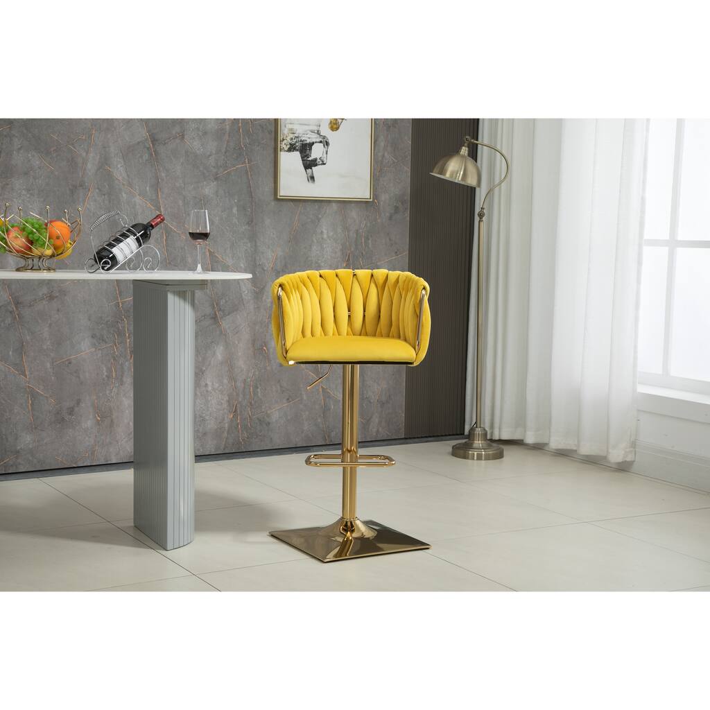 Swivel Adjustable Bar Stools Counter Height Arm Bar Stools w/ Back and Footrest Stool for Kitchen Island Dining Chairs