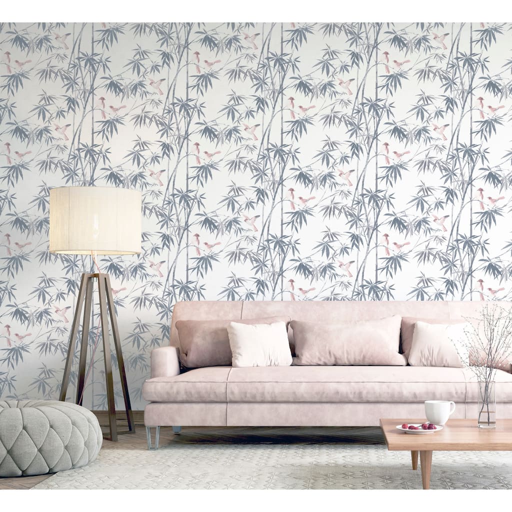 Arthouse Arisu Grey Birds and Bamboo Wallpaper