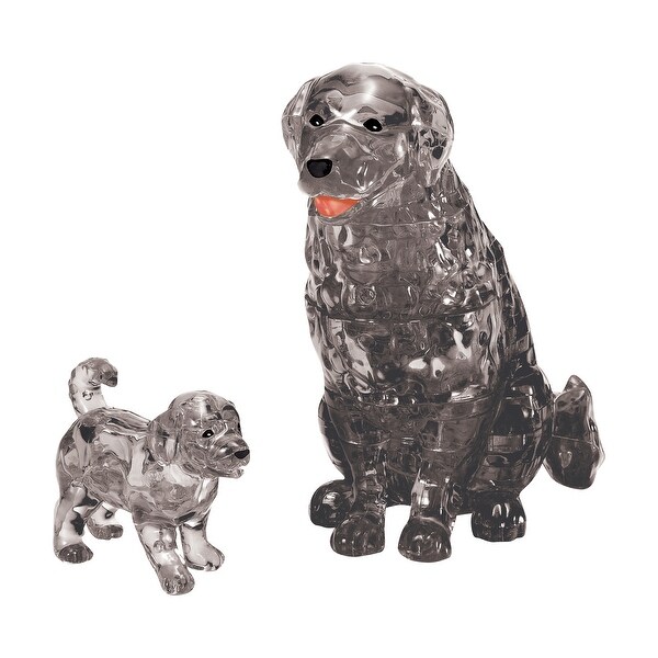 3D Crystal Puzzle - Dog and Puppy Black - 47 Pcs - N/A - Bed Bath