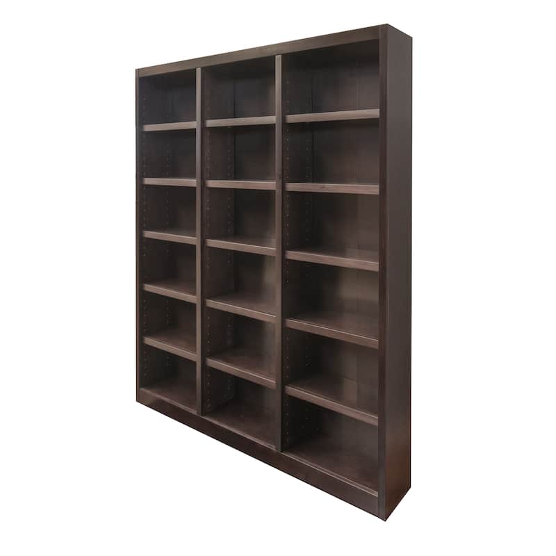 Concepts in Wood Bookshelf, 18 Shelf, Triple Wide, 84 inch Tall