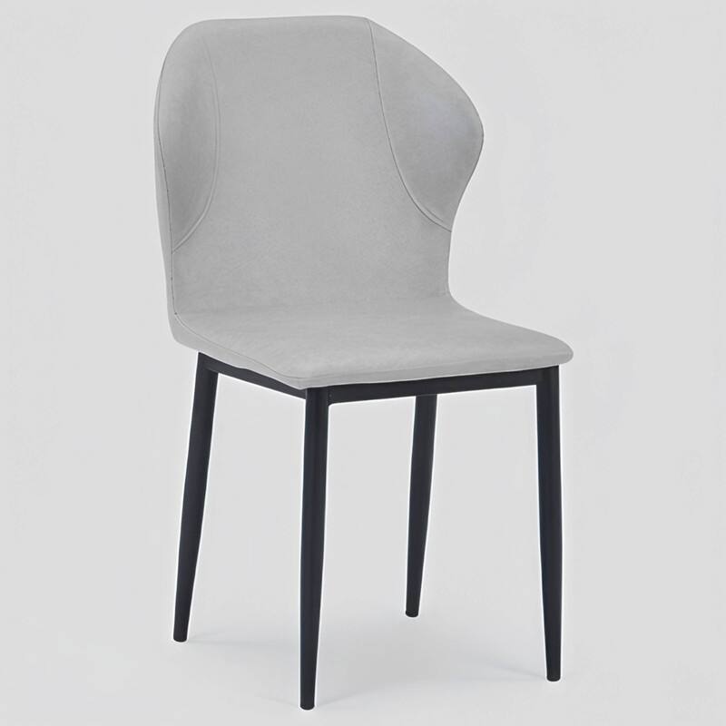 Mosaic Modern Upholstered Fabric Dining Chair with Metal Legs by LeisureMod