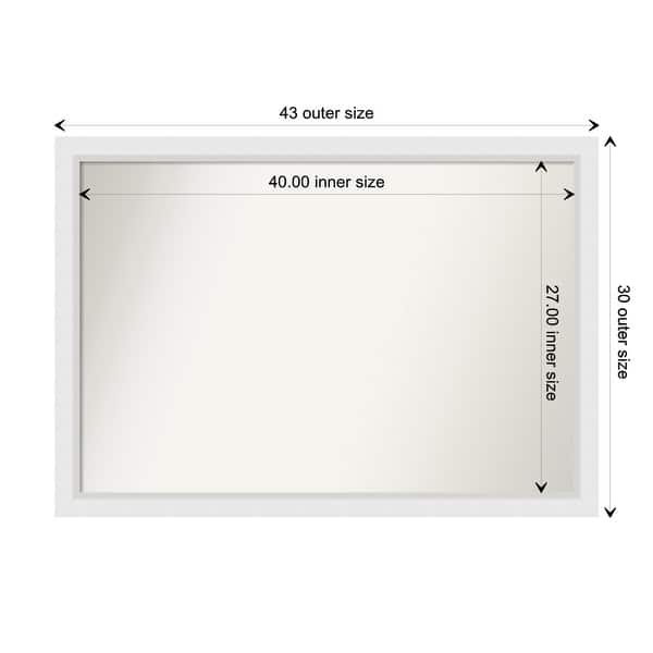 dimension image slide 63 of 93, Wall Mirror Choose Your Custom Size - Extra Large, Blanco White Wood