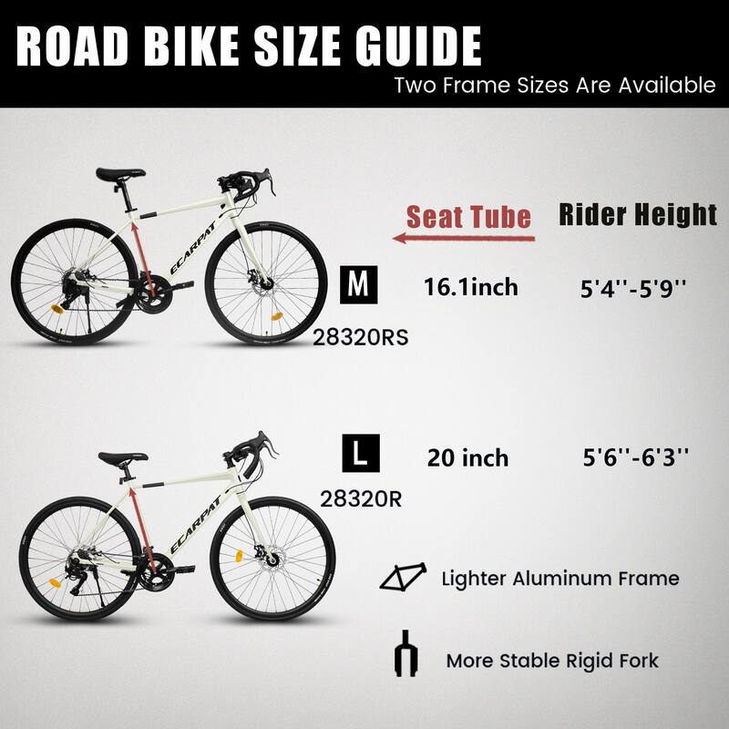 700Cx28 Road Bike, Lightweight Aluminum Frame, Disc Brakes, 16-Speed, Fast Acceleration, Suitable for Men and Women