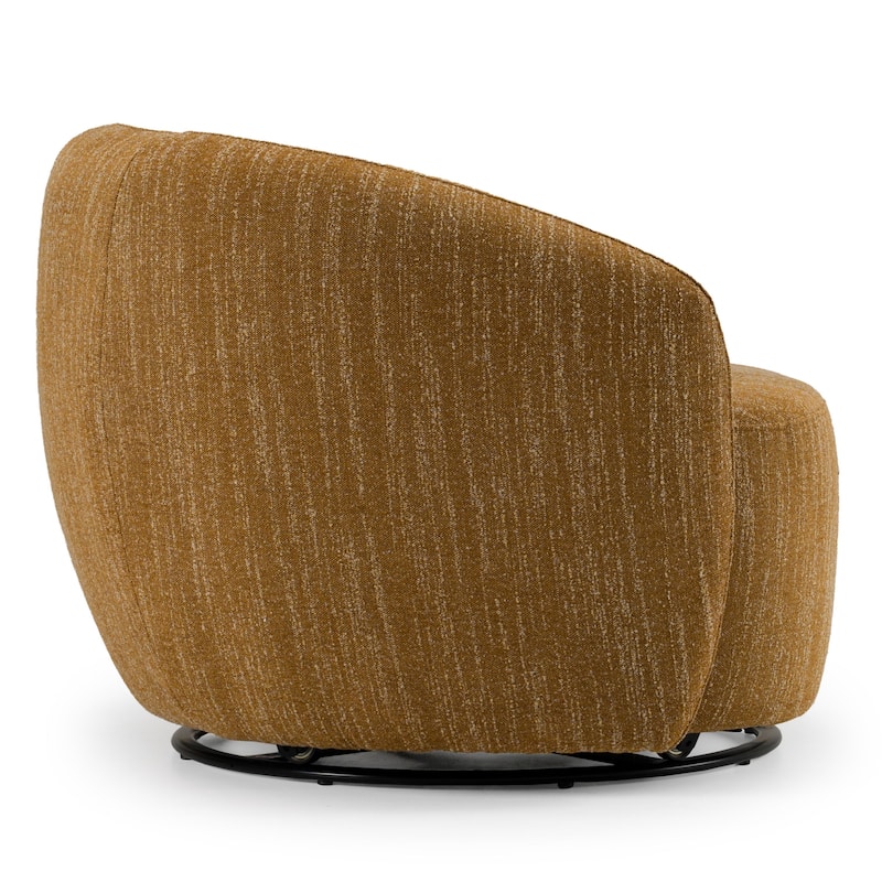 Divani Casa Norris Modern Mustard Fabric Swivel Accent Chair