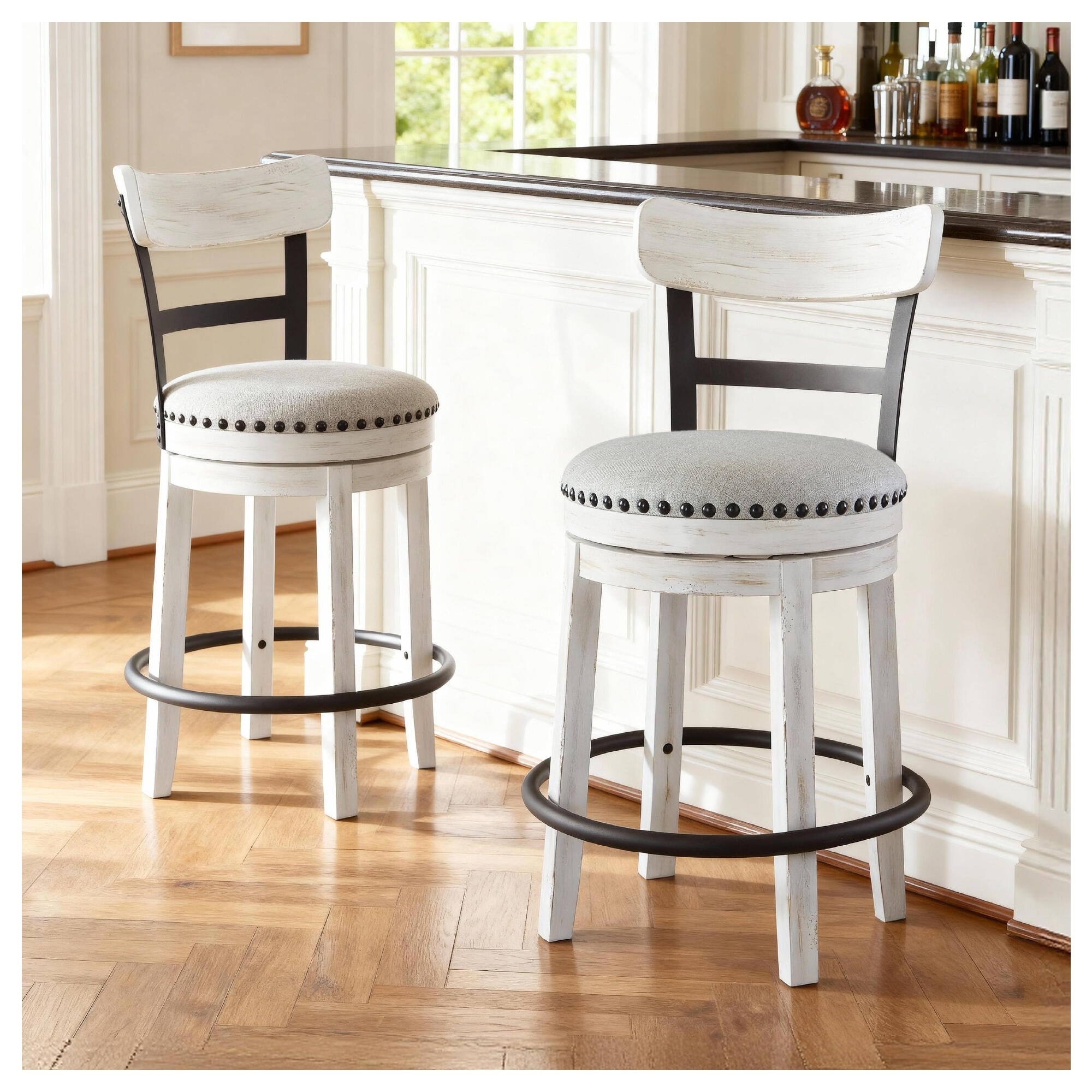 Signature Design by Ashley Valebeck Upholstered Swivel Bar Stool - 19.25" W x 19.25" D x 36.88" H