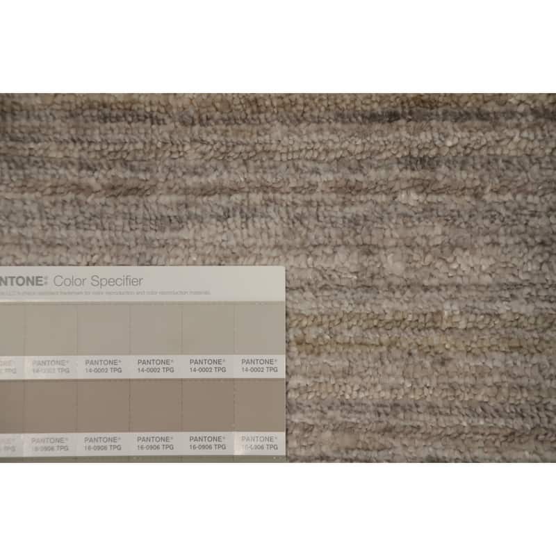 Hand Knotted Oriental Viscose Silk Carpet Tribal Animal Pictorial Beige & Ivories Gabbeh Area Rug - 12' 1'' X 9' 0''