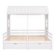 preview thumbnail 3 of 7, Wooden Shared Two Twin Beds,Twin House Bed with 2-Drawers Spacious Storage