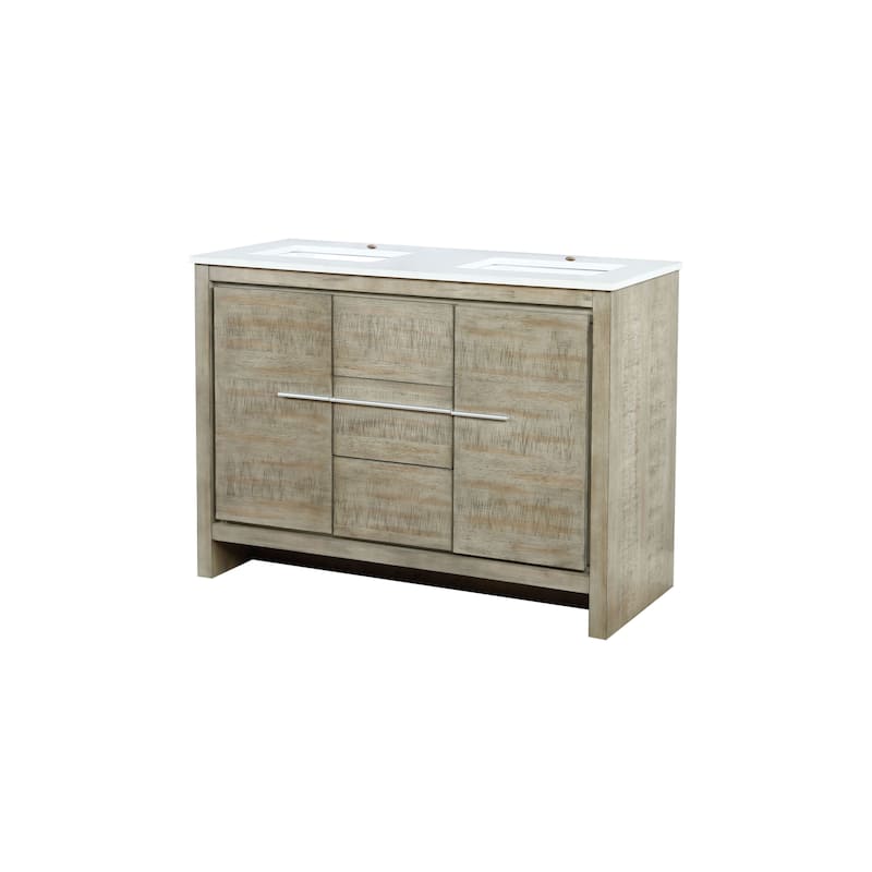Lafarre 30 in W x 20 in D Rustic Acacia Bath Vanity and White Quartz Top