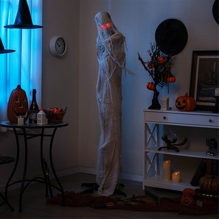 6Ft Halloween Animatronic Decorations with Led Red Glow Eyes