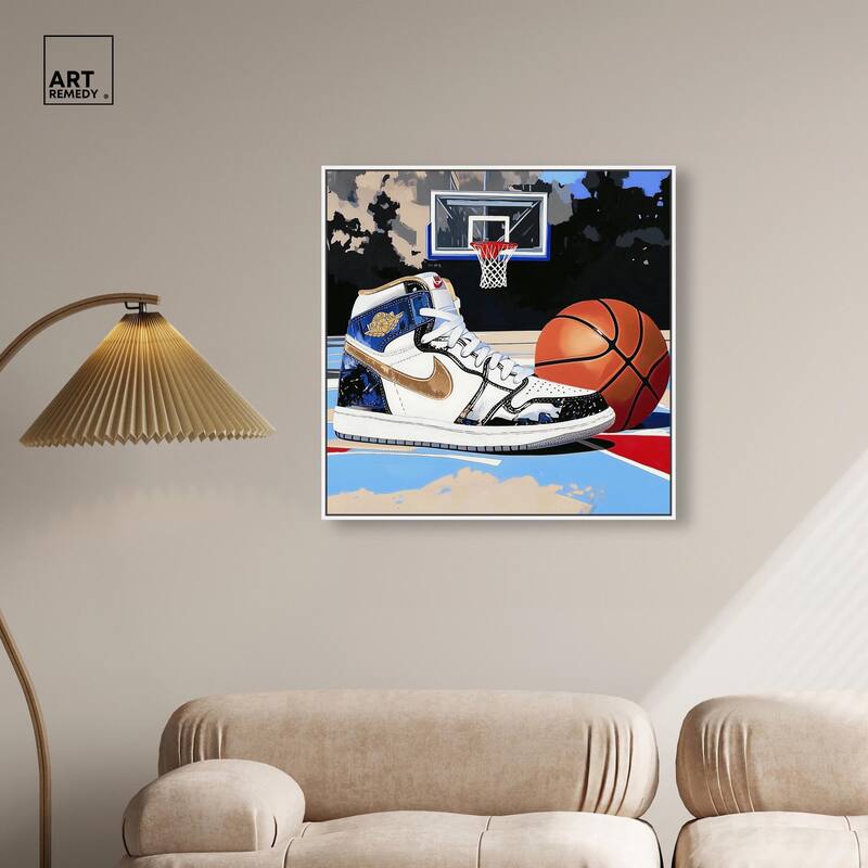 Basketball Court Blues Canvas by Art Remedy