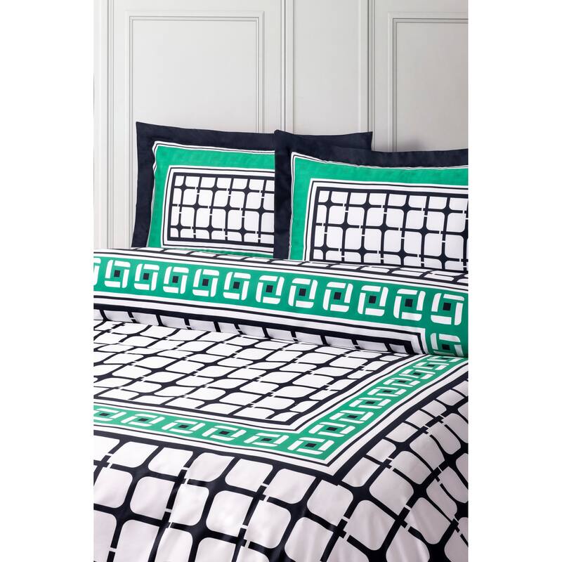 Brooks Brothers Framed Print Cotton Sateen Duvet Cover Set