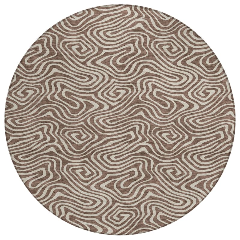 Machine Washable Indoor/ Outdoor Modern Trance Chantille Rug