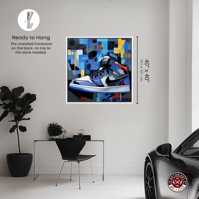 Notoriart Primary Sneakers Framed Sneaker 1 Piece Canvas Wall Art
