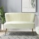 preview thumbnail 1 of 114, HULALA HOME Monica Modern Velvet Curved Tufted Back Loveseat with Metal Tapered Legs