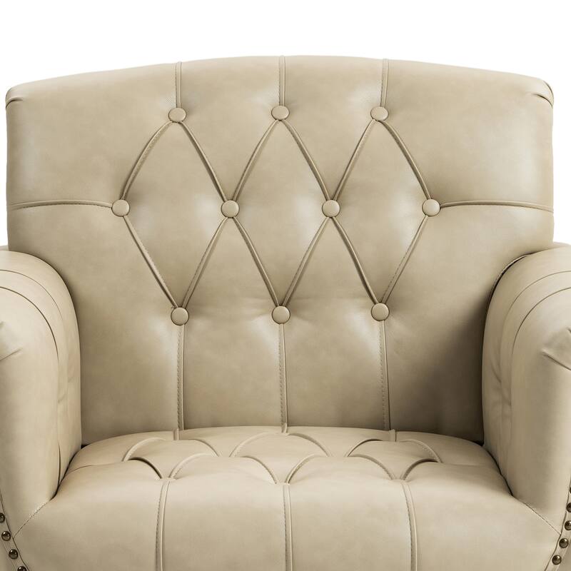 31" W Tufted Vegan Leather Accent Chairs for Living Room Set of 2