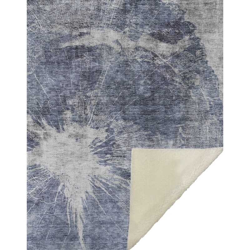 Premium Machine Washable Abstract Modern Sherpa Throw Blanket