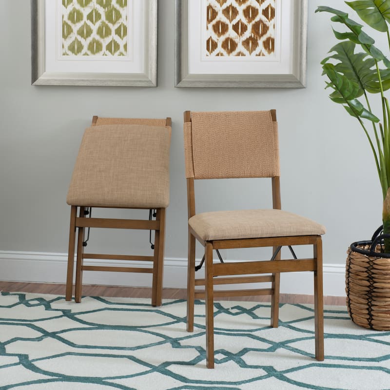 Imperial Wood Rope Folding Dining Chair (Set of 2) - Natural