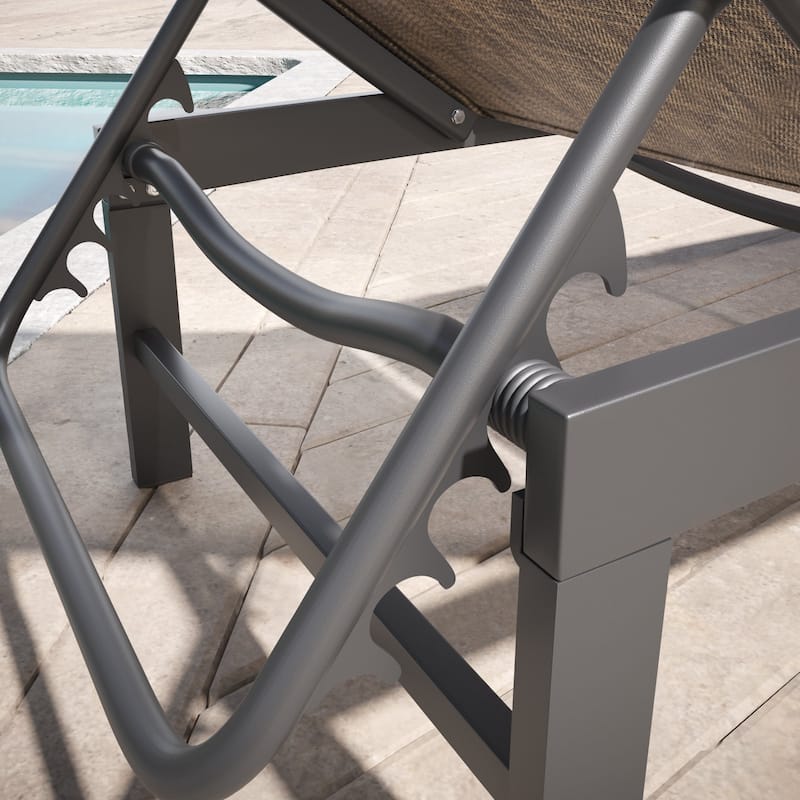 Pellebant Outdoor Aluminum Patio Chaise Lounge Chair Adjustable
