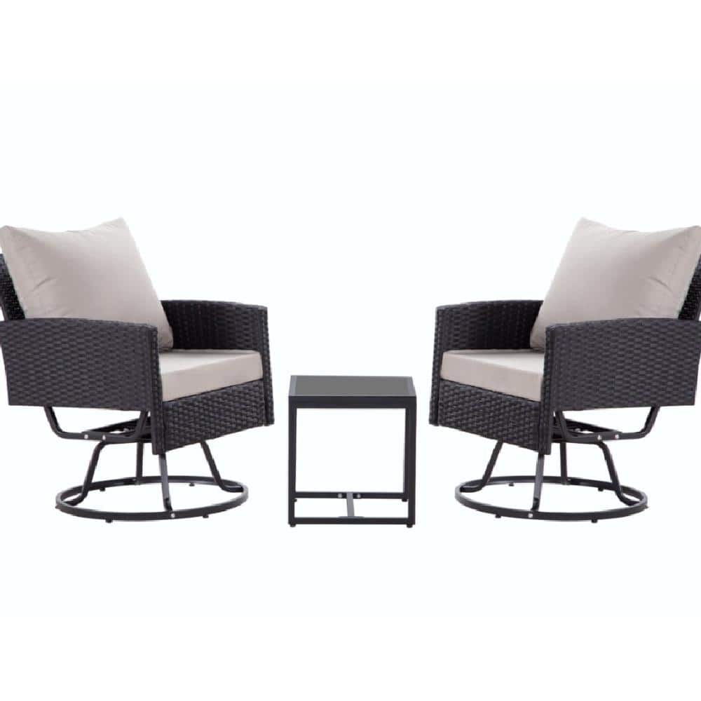 Durable Outdoor Swivel Patio Chairs with Cushions & Rattan Design