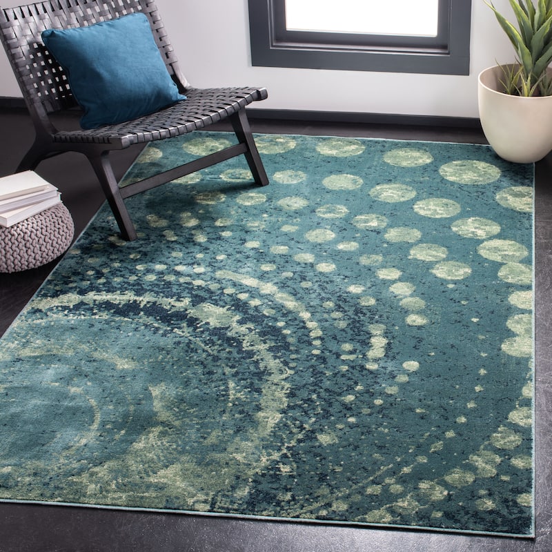 SAFAVIEH Constellation Vintage Boho Irene Modern Abstract Viscose Rug - 3'3" x 5'7" - Turquoise/Multi