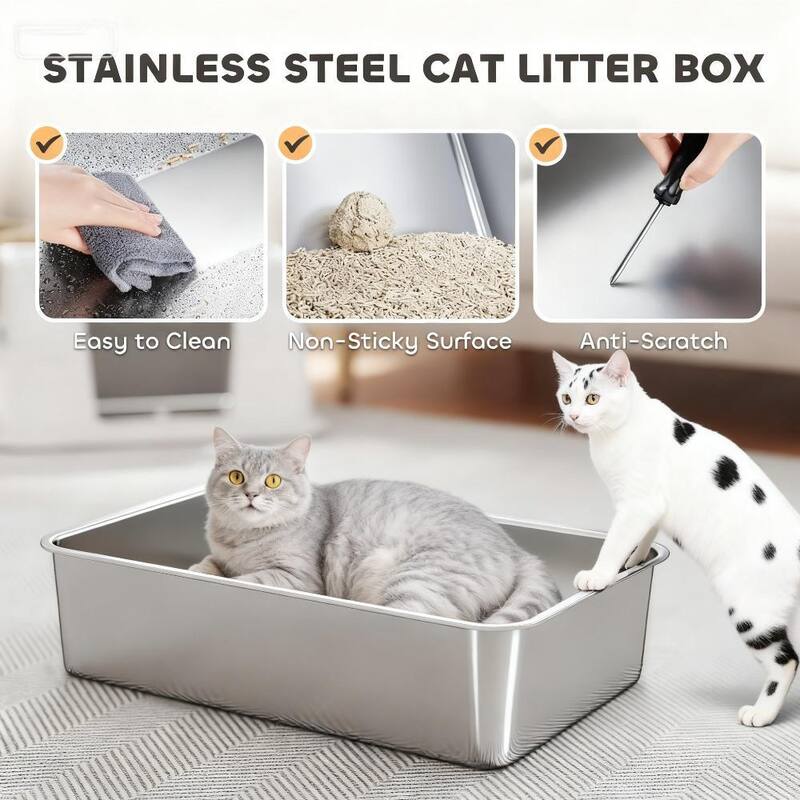 Anmytek Enclosed Cat Litter Box Top Side Entry Flip Top Indoor Cat