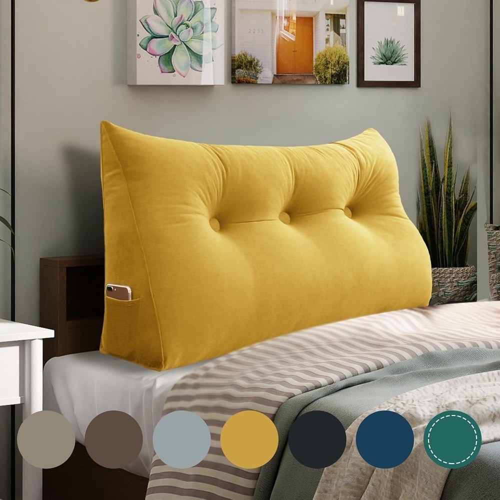 Yellow bed rest pillow discount