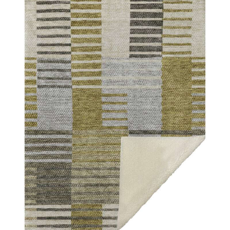 Premium Machine Washable Contemporary Sherpa Throw Blanket
