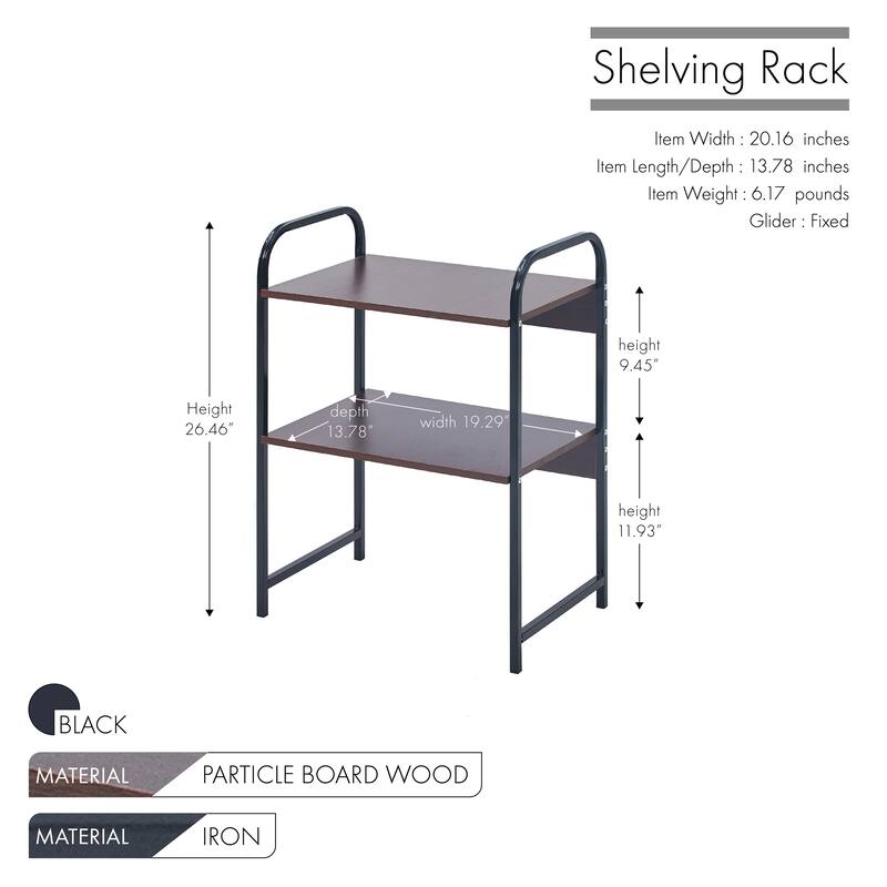 Porthos Home Alina Corner Shelf For Kitchen And Bathroom, Wood, Iron