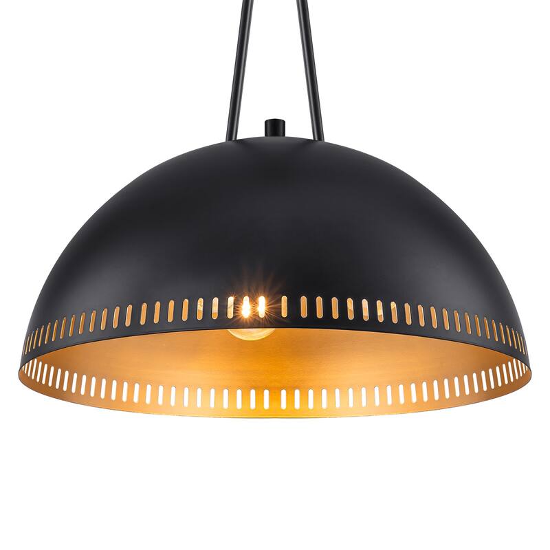 Modern Dome Pendant Light with Gold Interior Kitchen Lamp - Dia.16-in